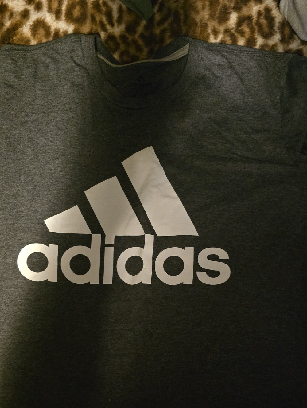 adidas Men's Dark Gray Short Sleeve Tee with White Logo